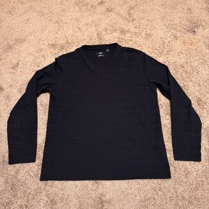 Hugo Boss Sweater Mens Large Black Pullover Long Sleeve V Neck Logo